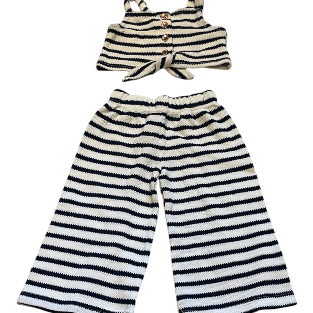 VINCE CAMUTO Girl's Size 2T Striped Knit Two-Piece Set Blue & White Nautical